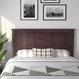 Full Wood Headboard Flat Panel with Pre-drilled Holes and Height Adjustment-Brown