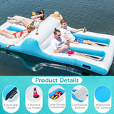 Floating 4 Person Inflatable Lounge Raft with 130W Electric Air-White