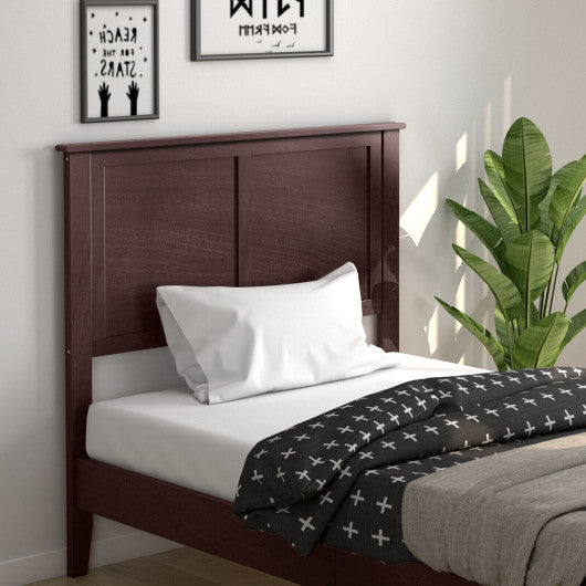 Solid Wood Flat Panel Headboard for Twin-size Bed-Brown