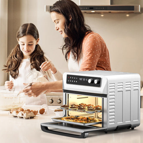 8-in-1  Convection Air Fryer Toaster Oven with 5 Accessories and Recipe-Silver