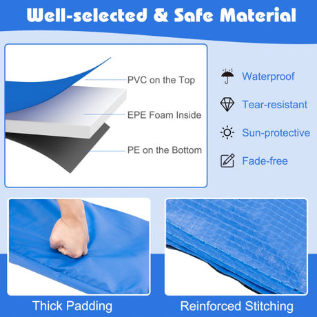 10 Feet Universal Spring Cover Trampoline Replacement Safety Pad-Multicolor