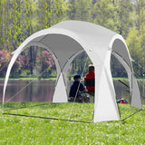 11 x 11 Feet Patio Sun Shade Shelter Canopy Tent Portable UPF 50+ Outdoor Beach-White