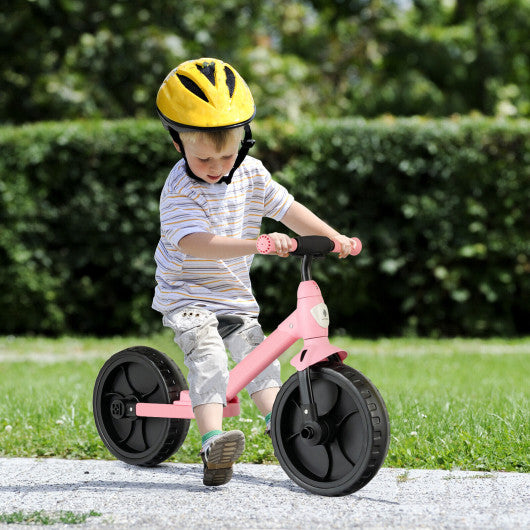 4-in-1 Kids Training Bike Toddler Tricycle with Training Wheels and  Pedals-Pink