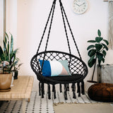 Cushioned Hammock Swing Chair with Hanging Kit-Black