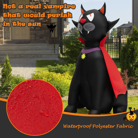 4.7 Feet Halloween Inflatable Vampire Cat with Red Cloak