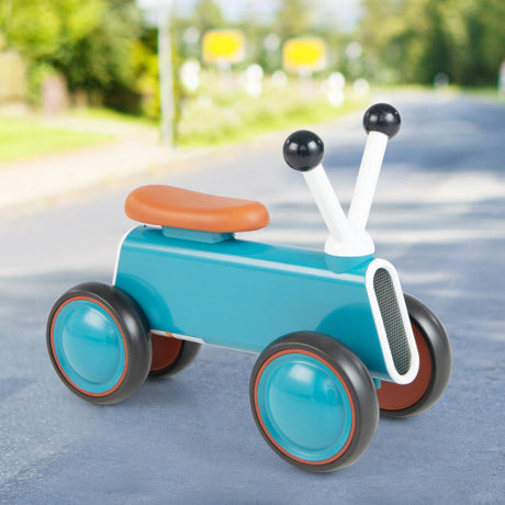 4 Wheels Baby Balance Bike without Pedal-Blue