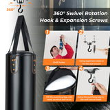 4-In-1 Hanging Punching Bag Set with Punching Gloves and Ceiling Hook