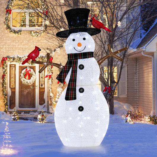 4.2 Feet Lighted Snowman and Redbirds Christmas Decoration