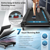 4.75 HP Folding Treadmill with Auto Incline and 20 Preset Programs-Black