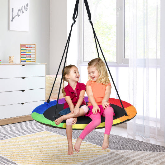 40 Inch Flying Saucer Tree Swing with 2 Hanging Straps for Kids-Camouflage