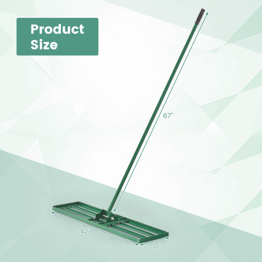 30/36/42 x 10 Inch Lawn Leveling Rake with Ergonomic Handle-42 inches