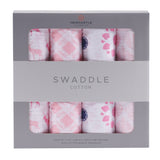 Pop of Pink Swaddle Blankets 4 Pack - Aiden's Corner Baby & Toddler Clothes, Toys, Teethers, Feeding and Accesories