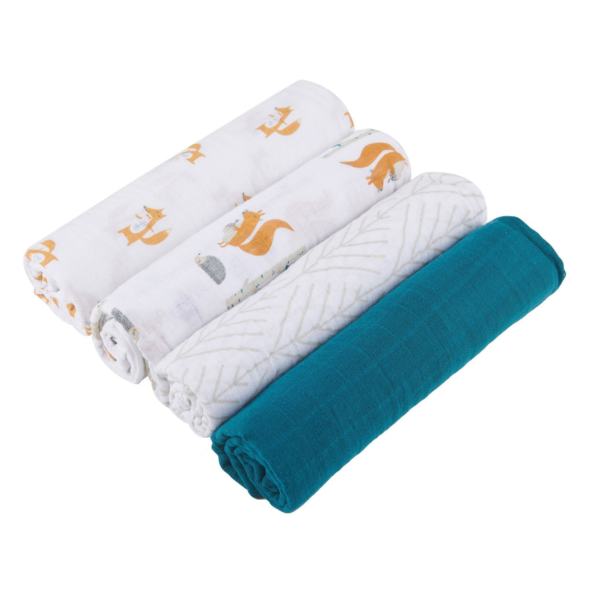 Forest Friends Swaddle Blankets 4 Pack - Aiden's Corner Baby & Toddler Clothes, Toys, Teethers, Feeding and Accesories