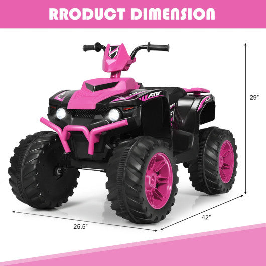 12V Kids 4-Wheeler ATV Quad Ride On Car -Pink