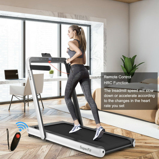 4.75HP 2 In 1 Folding Treadmill with Remote APP Control-White