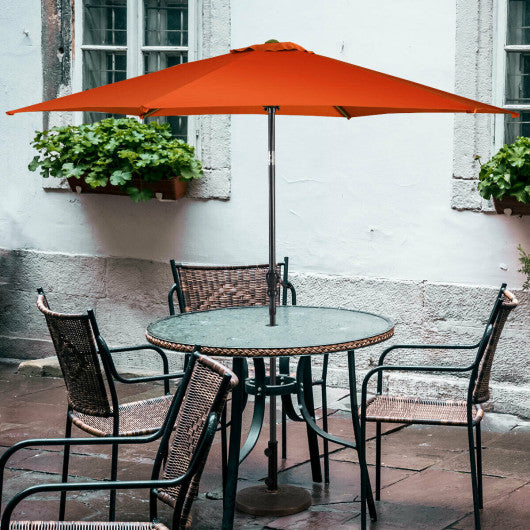 9 ft Patio Outdoor Umbrella with Crank-Orange