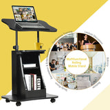 Sit-to-Stand Laptop Desk Cart Height Adjustable with Storage-Black