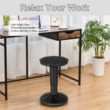 Adjustable Active Learning Stool Sitting Home Office Wobble Chair with Cushion Seat -Black