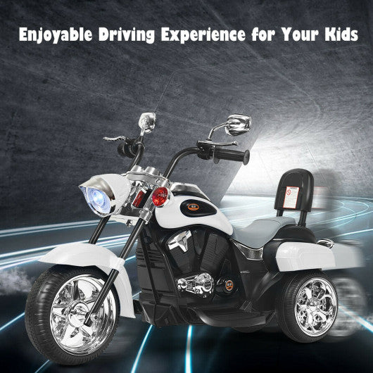 6V 3 Wheel Kids Motorcycle-White