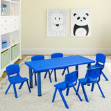 6-pack Kids Plastic Stackable Classroom Chairs-Blue