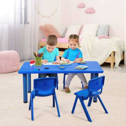 4-pack Kids Plastic Stackable Classroom Chairs-Blue