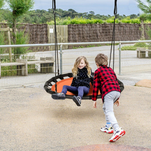 40" Kids Play Multi-Color Flying Saucer Tree Swing Set with Adjustable Heights-Orange