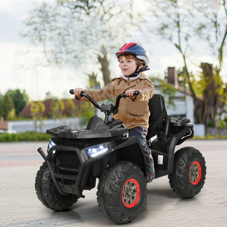 12 V Kids Electric 4-Wheeler ATV Quad with MP3 and LED Lights-Black