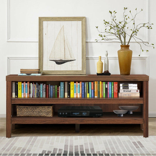 3-Tier TV Stand Console Cabinet for TV's up to 45 Inch with Storage Shelves-Walnut