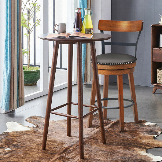 25.5 Inch 360-Degree Bar Swivel Stools with Leather Padded