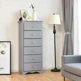 6 Drawers Chest Dresser Clothes Storage Bedroom Furniture Cabinet-Gray