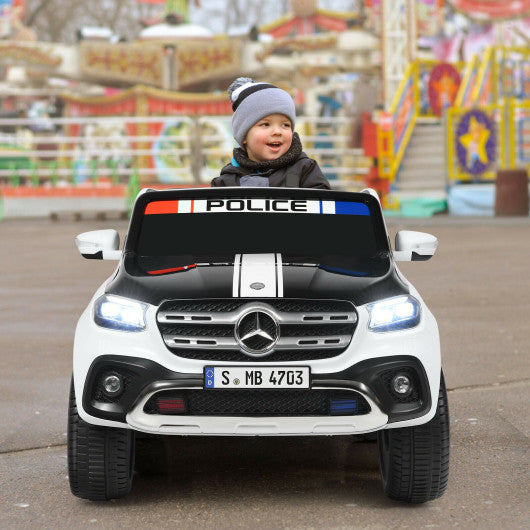 12V 2-Seater Kids Ride On Car Licensed Mercedes Benz X Class RC with Trunk-Black & White