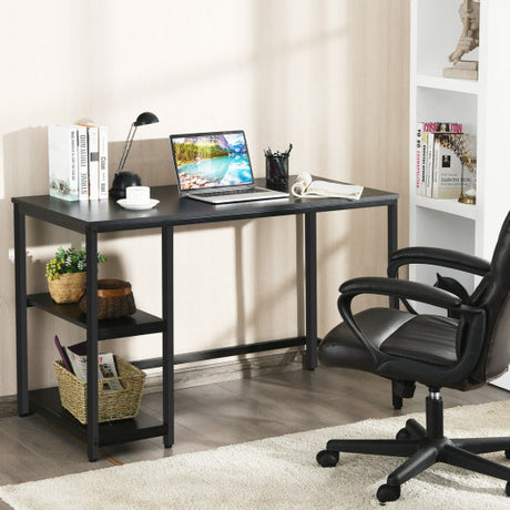 47"/55" Computer Desk Office Study Table Workstation Home with Adjustable Shelf Black-M