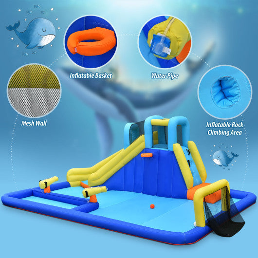 6-in-1 Inflatable Water Slide Jumping House without Blower