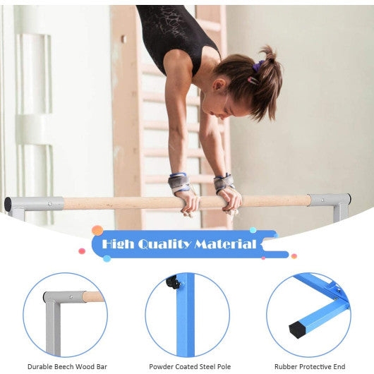 Adjustable Gymnastics Horizontal Bar for Kids-Blue