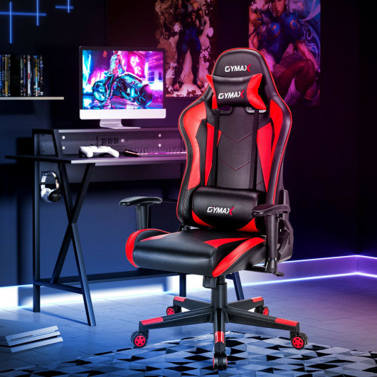 Gaming Chair Adjustable Swivel Racing Style Computer Office Chair-Red