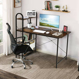 48-Inch Reversible Computer Desk with Storage Shelf-Rustic Brown