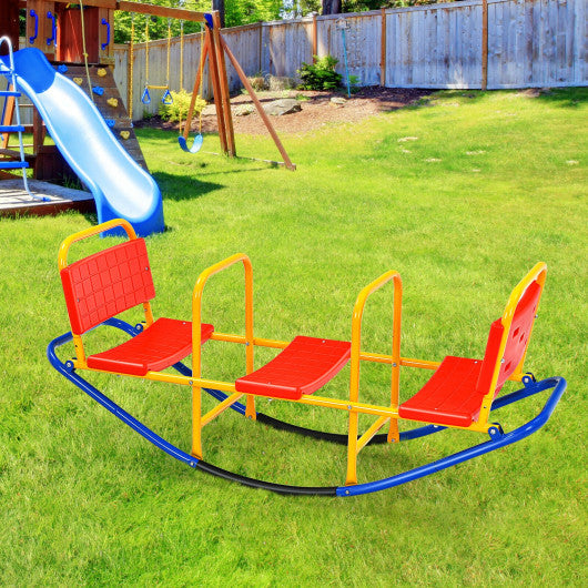 Outdoor Kids Seesaw Swivel Teeter for 3 to 8 Years Old-Red