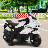 6V Kids Ride on Motorbike with Training Wheels and Music-White
