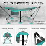 Portable Folding Hammock with Hammock Stand-Turquoise