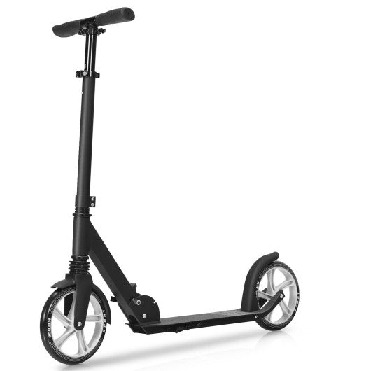 Lightweight Folding Kick Scooter with Strap and 8 Inches Wheel-Black