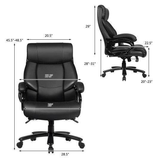 Big & Tall 400lb PU Leather Massage Office Chair-Black