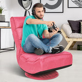 5-Position Folding Floor Gaming Chair-Pink