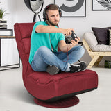 5-Position Folding Floor Gaming Chair-Dark Red