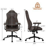 High Adjustable Back Executive Office Chair with Armrest-Brown