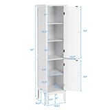 Freestanding Bathroom Storage Cabinet for Kitchen and Living Room-White