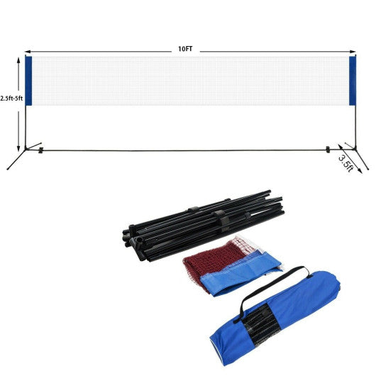 Portable 10" x 5"  Badminton Beach Tennis Training Net