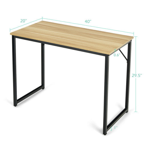 L Shaped Computer Desk and Writing Workstation for Home and Office-Natural