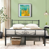 Twin/Full/Queen Size Metal Bed Frame with Headboard and Footboard-Full Size