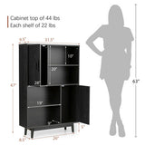 Sideboard Storage Cabinet with Door Shelf-Black