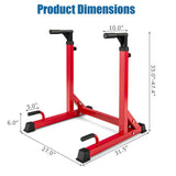 Adjustable Dip Bar with 10 Height Levels-Red